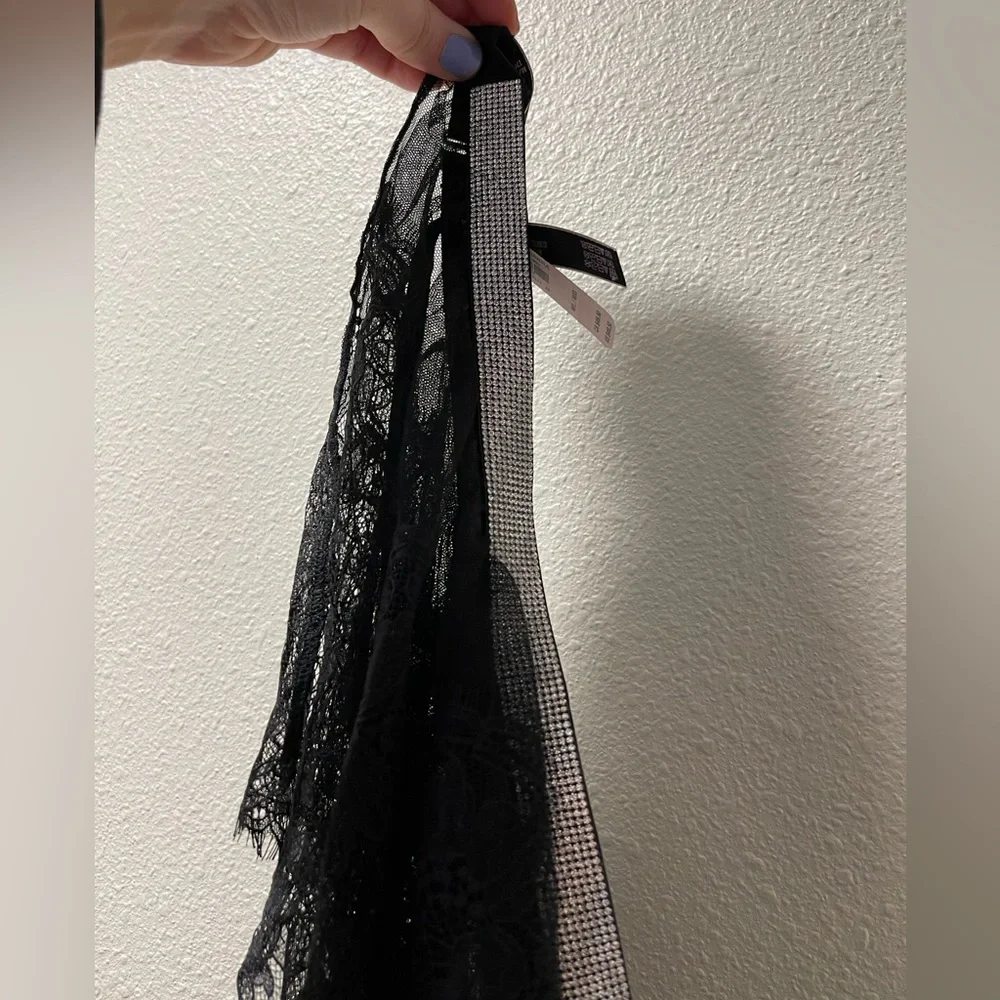 Victoria's Secret Shine Lace Skirt With Garters M/L NWT - Picture 4 of 7